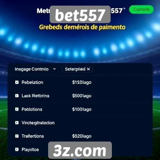 Métodos de pagamento aceitos no site bet557